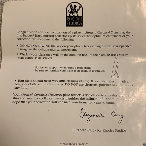 Musical carousel treasure plate. - Picture 4 of 4